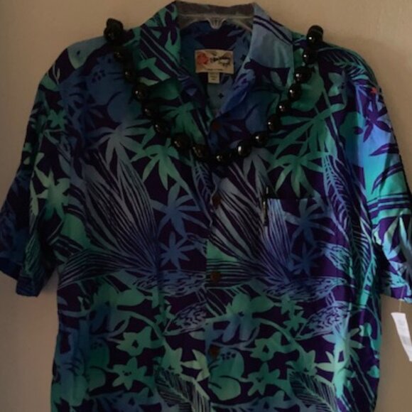 HILO HATTIE HAWAIIAN ALOHA RESORT WEAR ORIGINAL MADE IN HAWAII BLUES GREEN NEW L - Picture 8 of 12